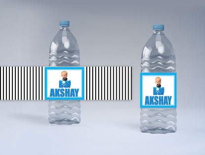 Boss Baby Theme Water Bottle Labels