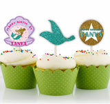 Mermaid Theme Birthday Party Cupcake Toppers for Decoration