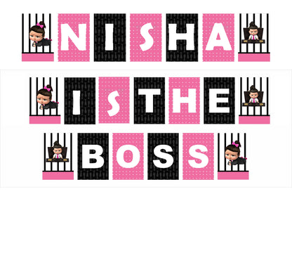 Boss Baby Girl Theme Birthday Party Banner for Decoration