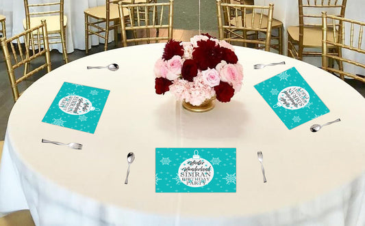 Winter Wonderland Theme Birthday Party Table Mats for Decoration