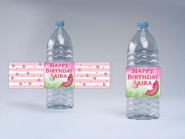 One In A Melon Theme Water Bottle Labels  