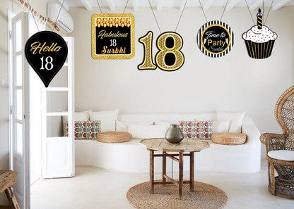 18th Birthday Party Theme Hanging Set for Decoration 