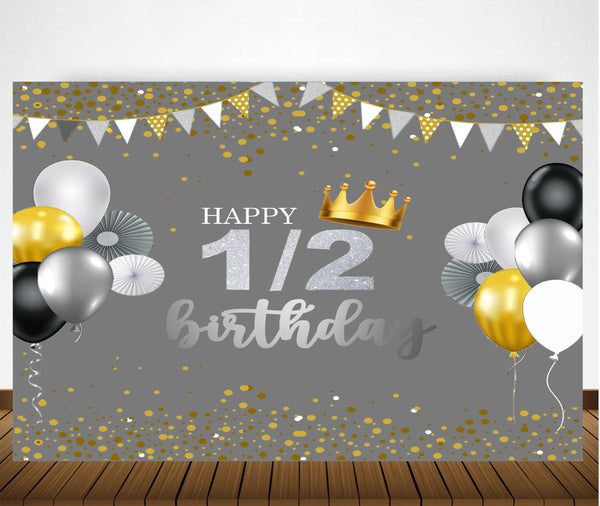 Half Birthday Party Backdrop For Decoration