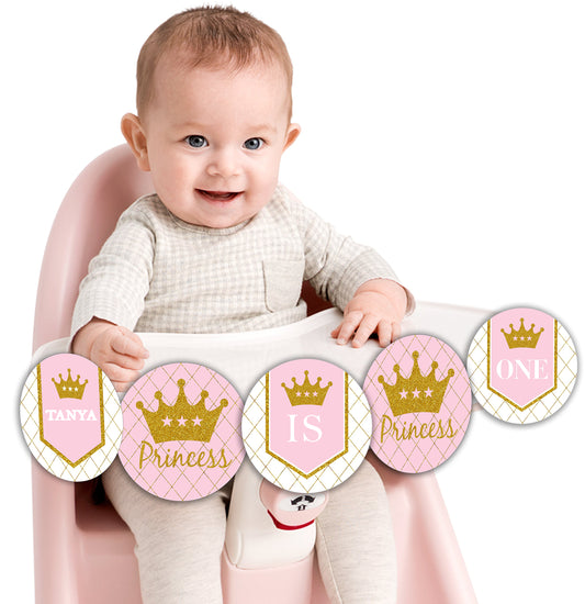 Princess I Am One Banner Birthday Decoration
