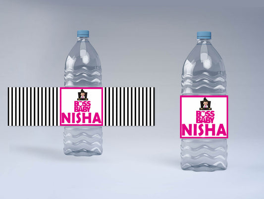 Boss Baby Girl Theme Birthday Party Water Bottle Labels  