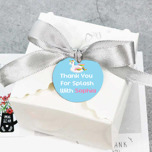 Pool Party  Birthday Thank You Gift Tags 