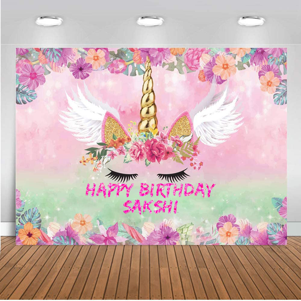 Unicorn Theme Birthday Party Backdrop