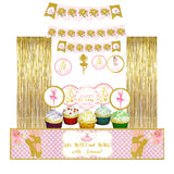 Ballerina Theme  Birthday Party Decoration Kit With Foil Curtain