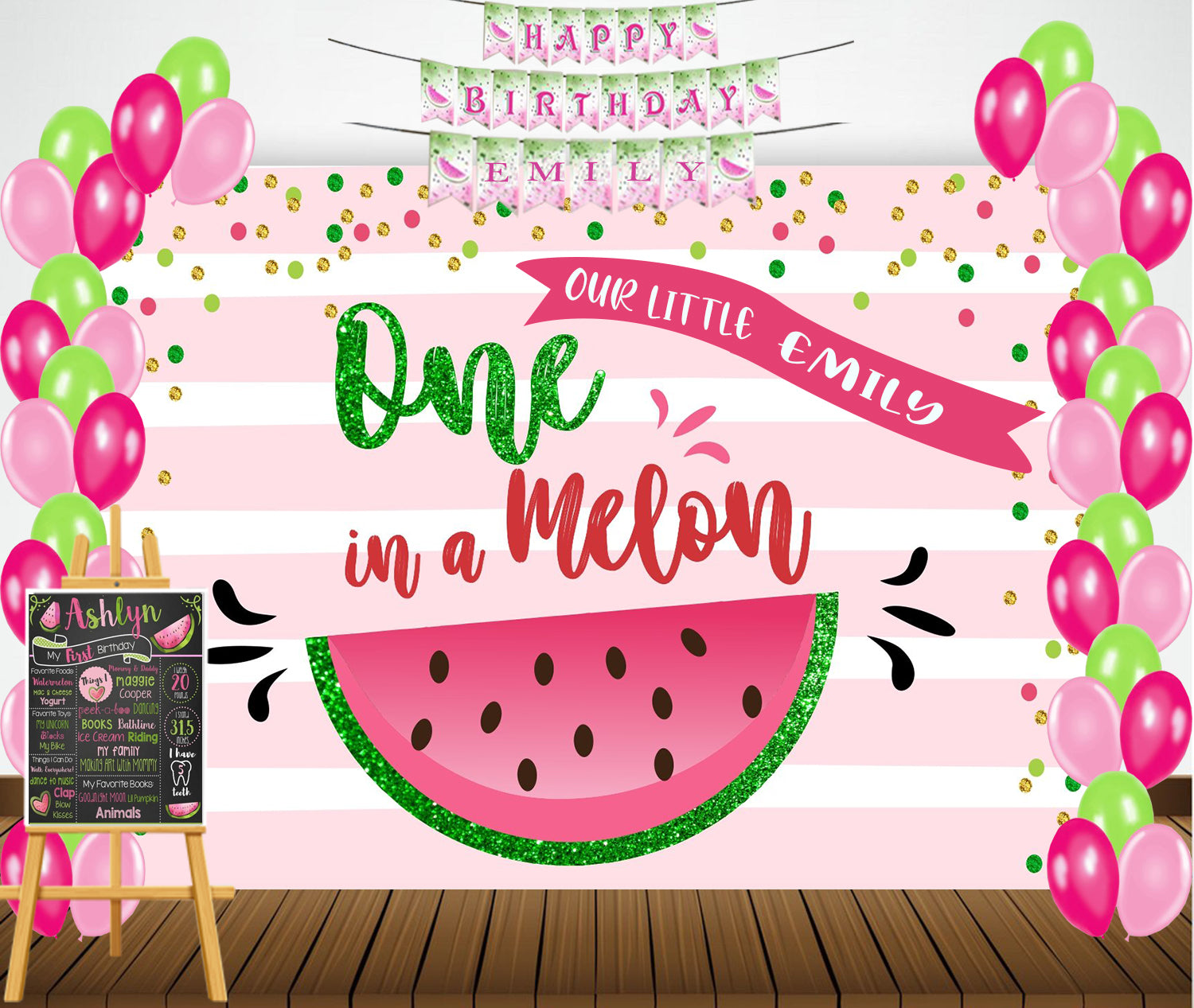 Buy One in a Melon Girls Theme Birthday Party Personalized Complete Kit ...