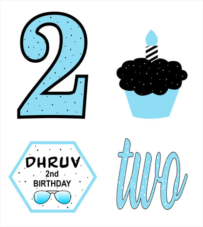Two Cool Theme Birthday Party Cutouts 