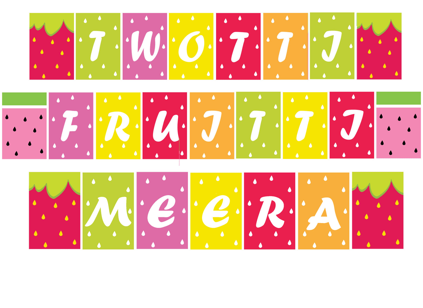 Twotti Fruity Theme Birthday Party Banner for Decoration