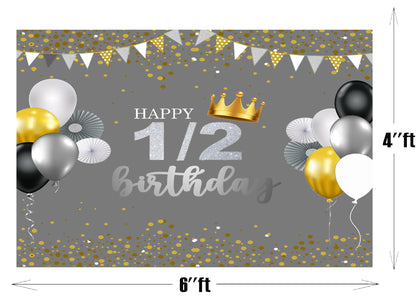 Half Birthday Party Backdrop For Decoration