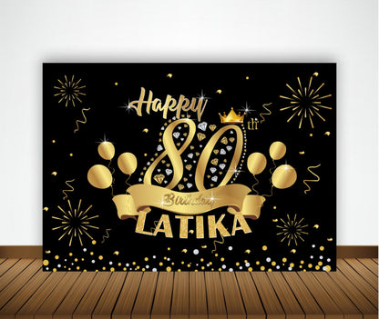 80th Birthday Party Backdrop 