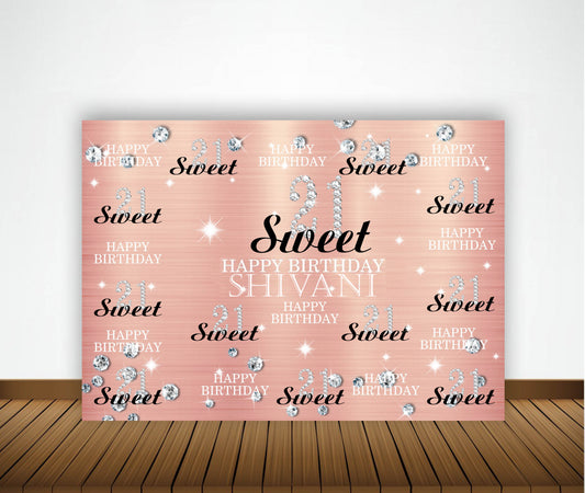 21st Birthday Party Backdrop 