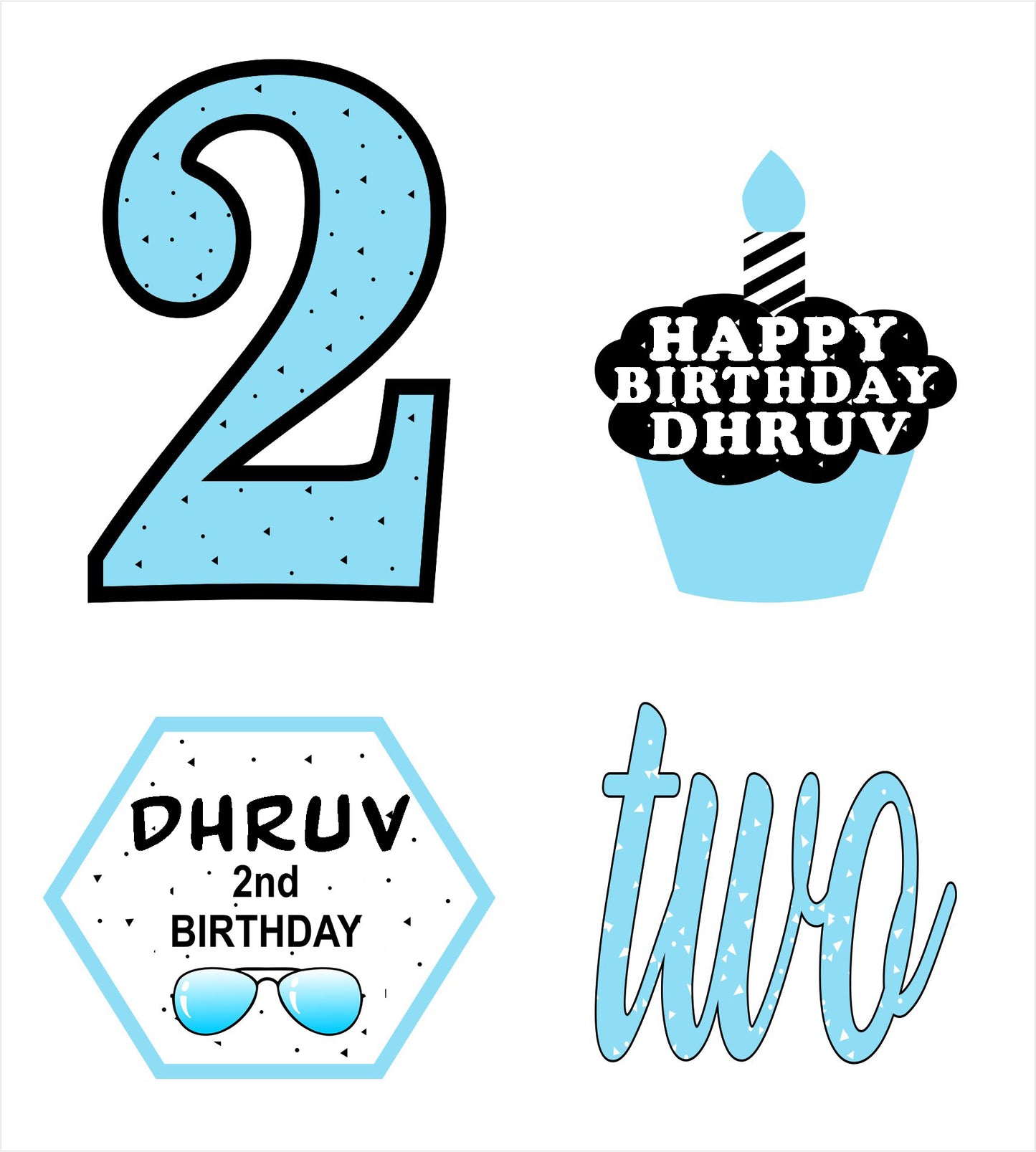 Two Cool Theme Birthday Party Theme Hanging Set for Decoration 