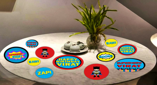Super Hero Theme Birthday Party Table Confetti