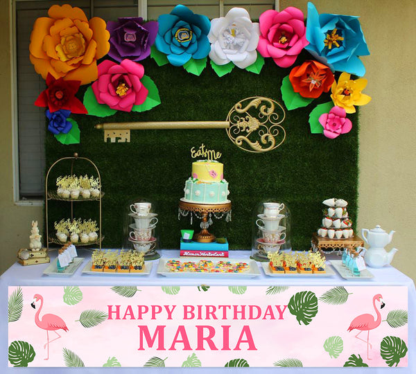 Flamingo Theme Birthday Party Long Banner for Decoration