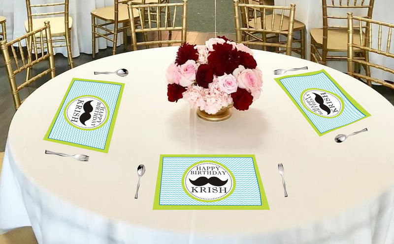 Little Man Theme Birthday Table Mats for Decoration