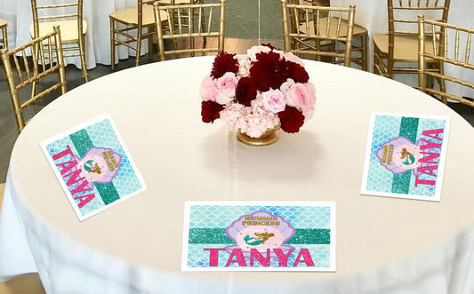 Mermaid Theme Birthday Table Mats for Decoration