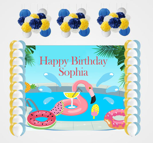 Pool Party Birthday Complete Decoration Kit 