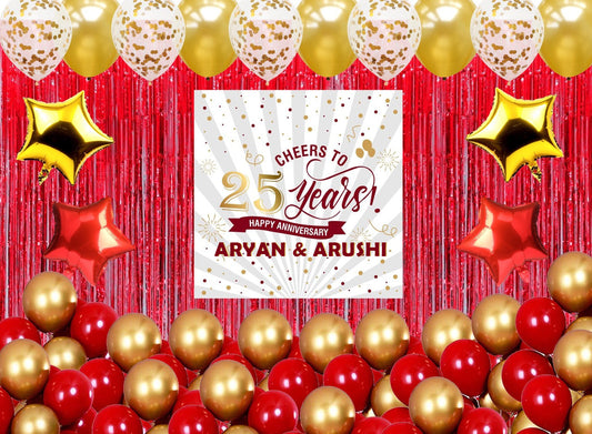 25th Anniversary Party Decorations Kit