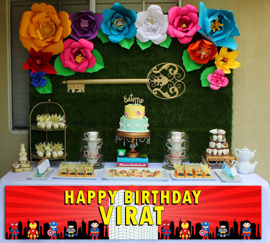 SUPER HERO THEME BIRTHDAY LONG BANNER FOR DECORATION