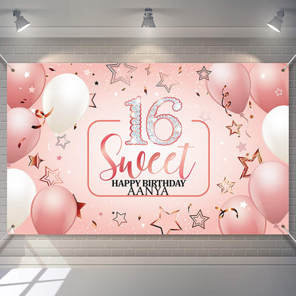 16th Birthday Party Backdrop 