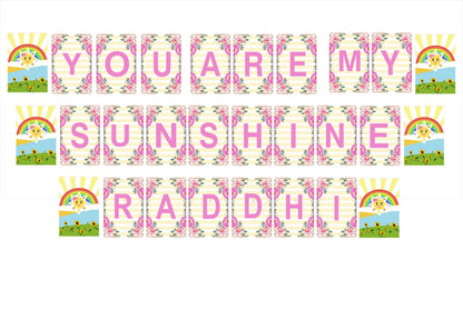 Sunshine Theme Birthday Party Banner for Decoration