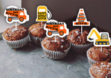 Construction Birthday Party Cupcake Toppers for Decoration