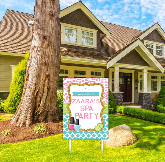 Spa Theme Birthday Party Welcome Board