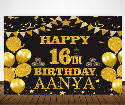 16th Birthday Party Backdrop 