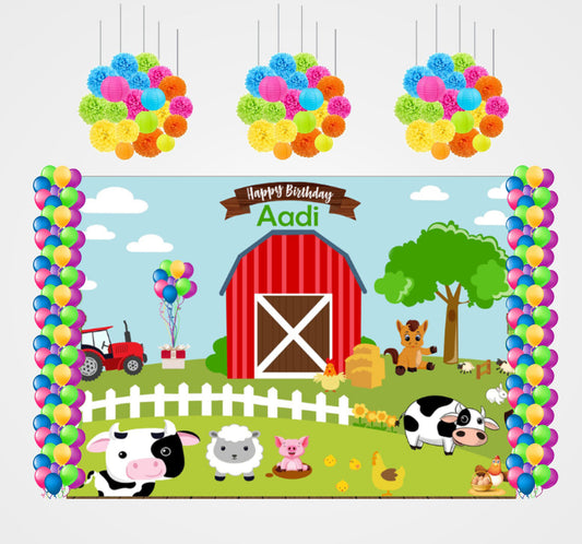 Farm Animal Birthday Party Decoration Kit