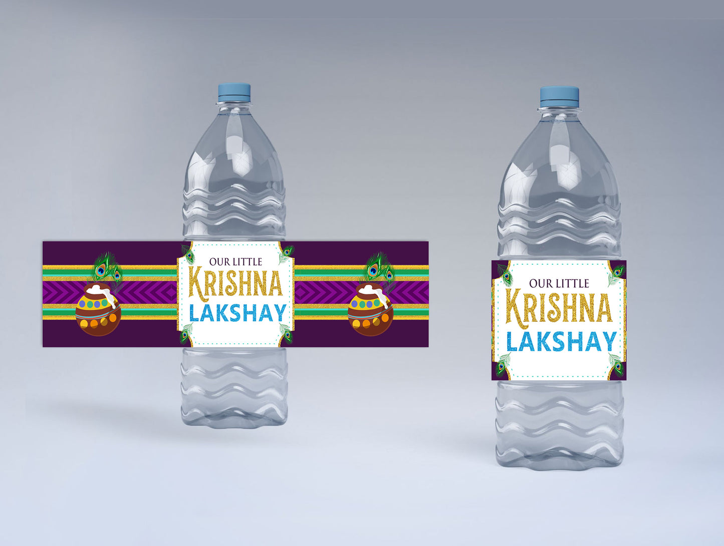 "Little Krishna" - Birthday Party Water Bottle Sticker Labels ( Set Of 10)