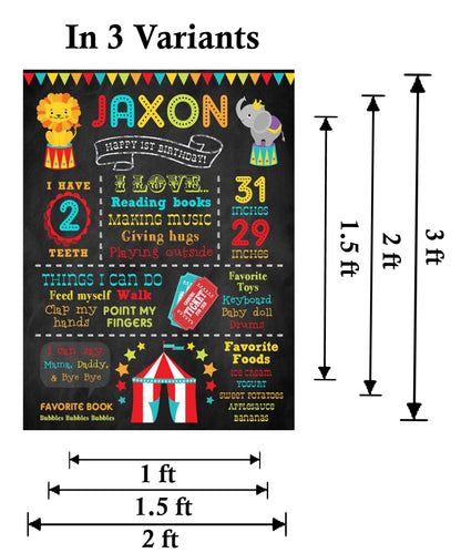 Carnival Theme Customized Chalkboard/Milestone Board for Kids Birthday Party