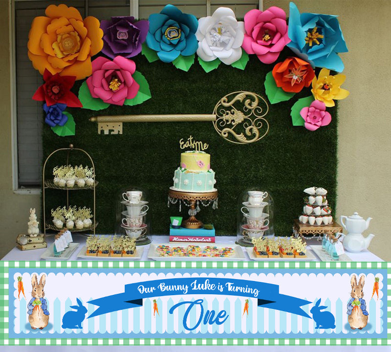 Some Bunny Is One Birthday Party Long Banner for Decoration