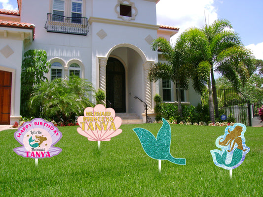 Mermaid Theme Birthday Party Cutouts