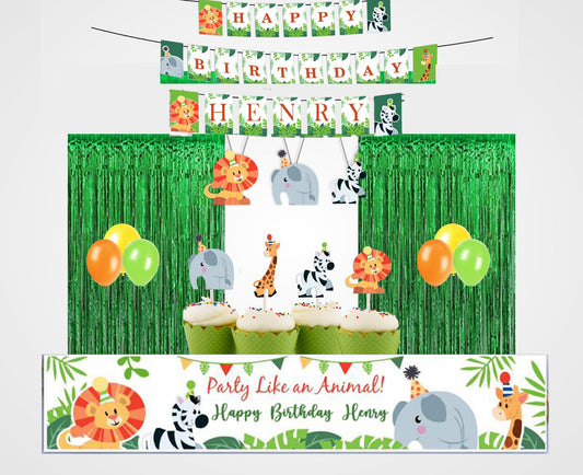 Jungle Theme Birthday Party Decoration Kit
