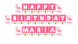 Lets Flamingo - Happy Birthday  Banner Decoration