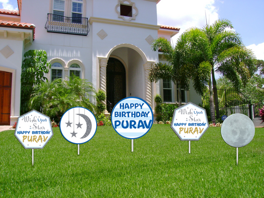 Twinkle Twinkle Little Star Theme Birthday Party Cutouts