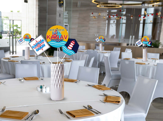 Nautical Ahoy  theme Birthday Party Table Toppers for Decoration 