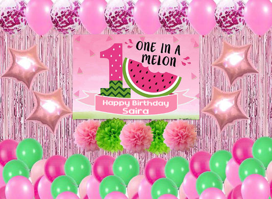 One In A Melon Theme Birthday Complete Party Set