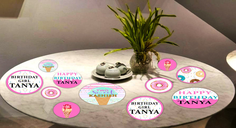 Two Sweet Theme Birthday Party Table Confetti