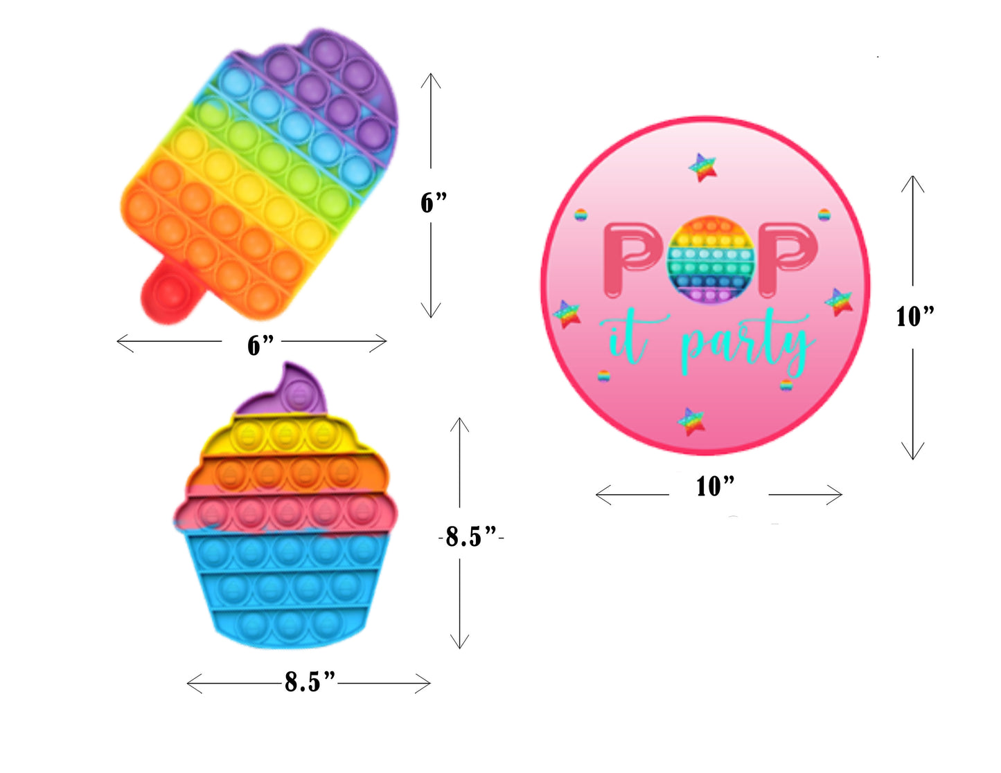 Pop It Theme Birthday Party Table Toppers for Decoration