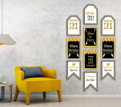 21st Birthday Paper Door Banner for Wall Decoration 