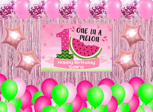One In A Melon Theme Birthday Party Complete Party Set