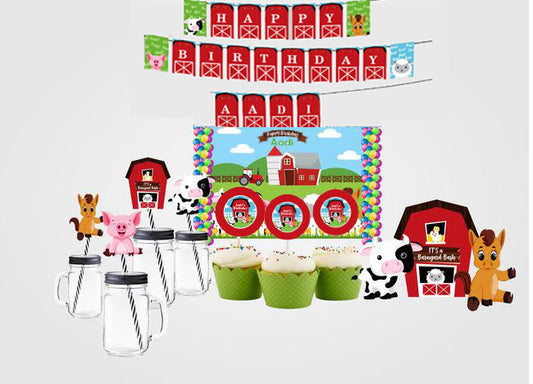Farm  Animals Birthday Complete Party Kit