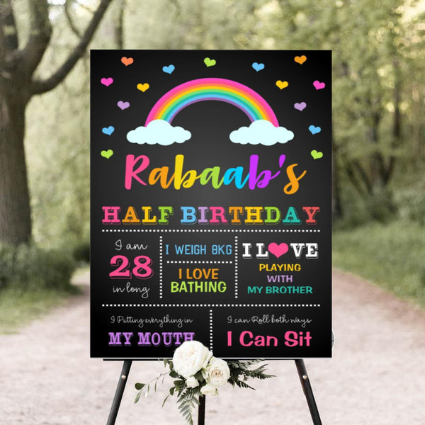 Chalkboard/Milestone Board for Half Birthday Kids Birthday Party