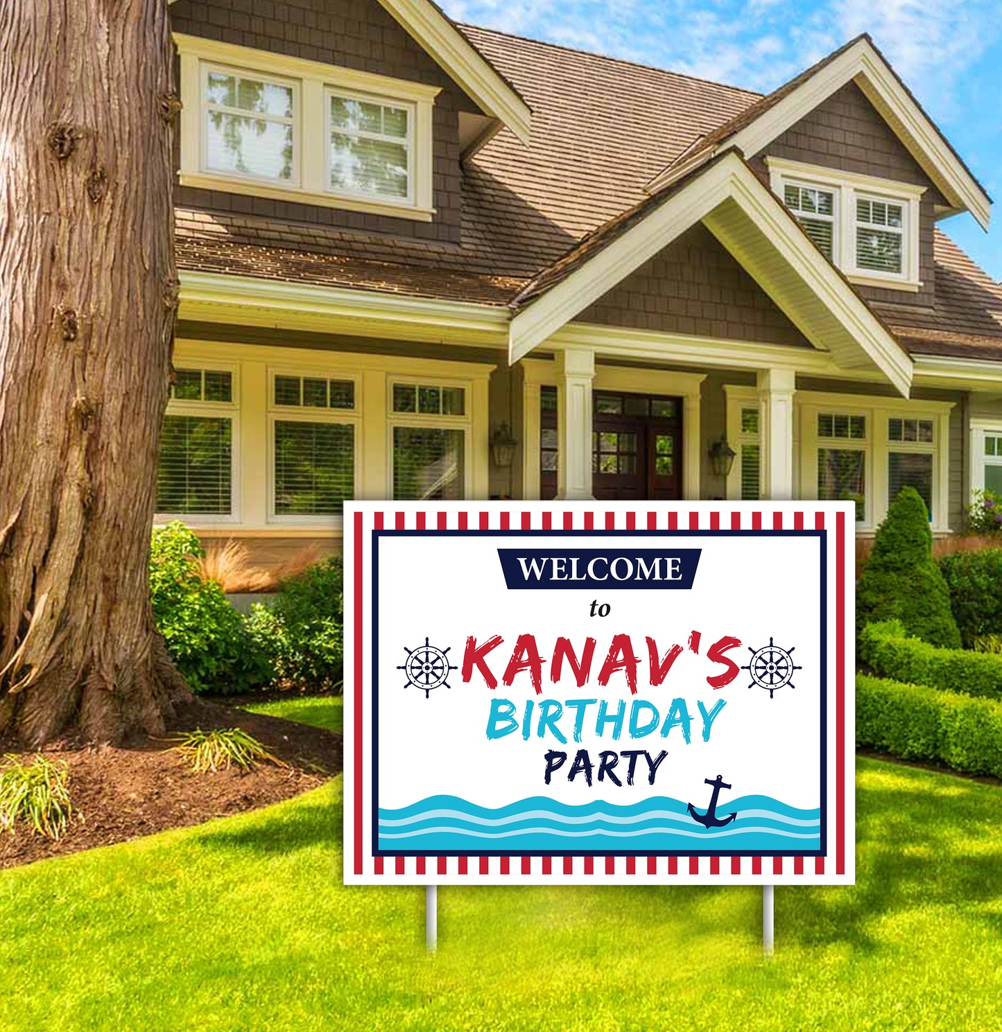 Nautical Ahoy  Theme Birthday Party Welcome Board 