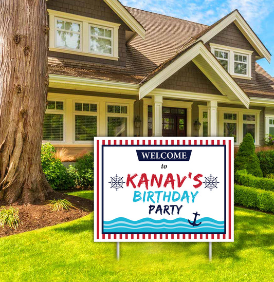 Nautical Ahoy  Theme Birthday Party Welcome Board 