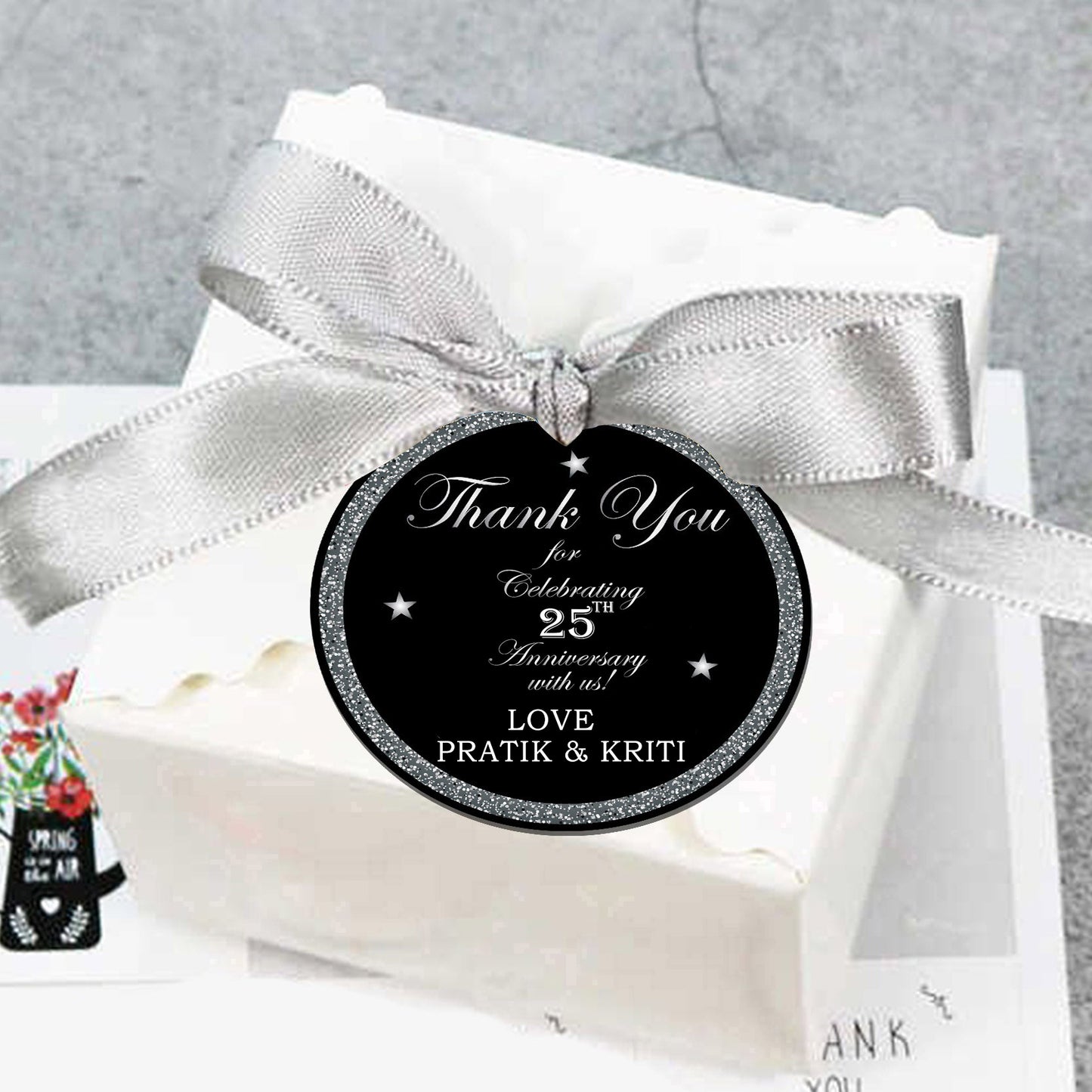 25th Anniversary Party Thank You Gift Tags 